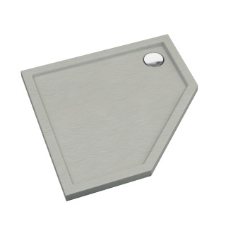 Schedline Brodzik akrylowy Sharper Cement Stone 80x80x5 cm, pięciokątny, Gwarancja 7 lat